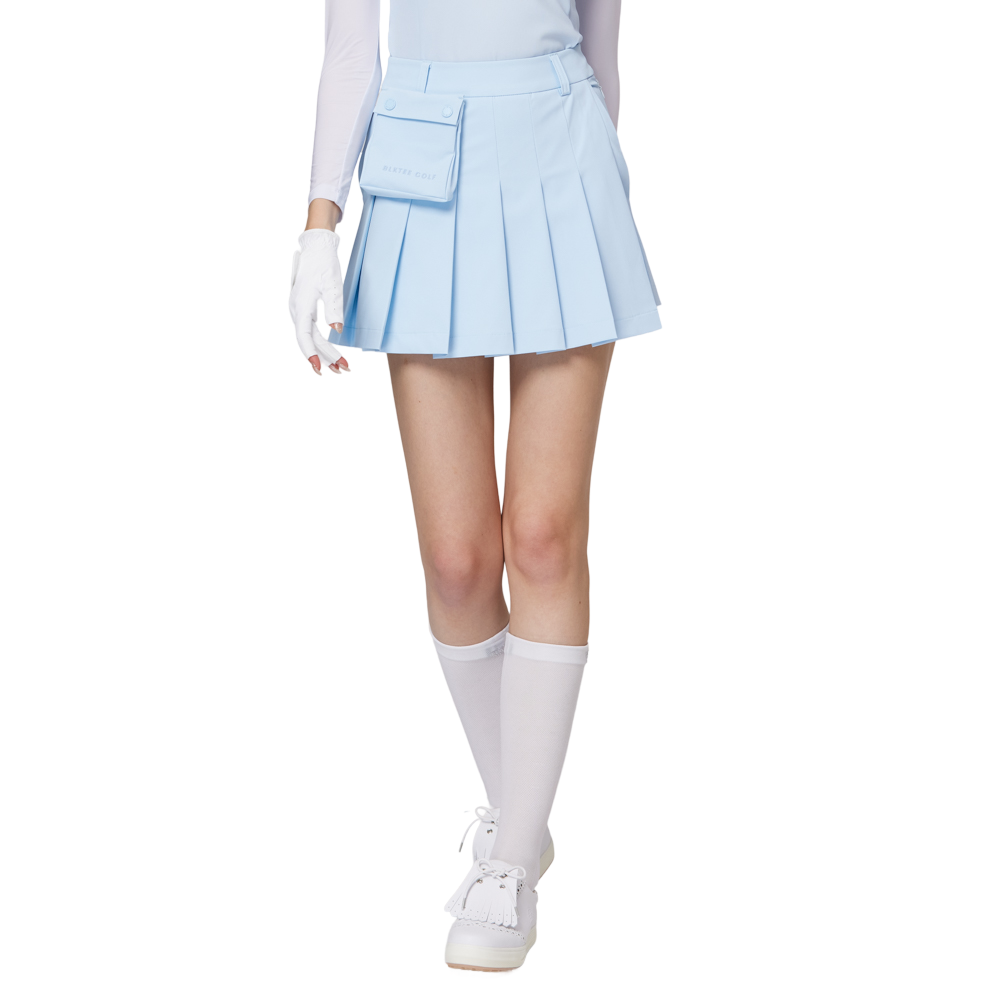 高腰寬折女短裙