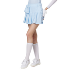 高腰寬折女短裙