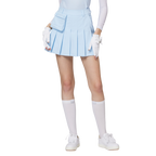 高腰寬折女短裙