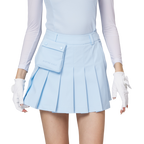 高腰寬折女短裙