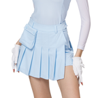 高腰寬折女短裙