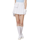 高腰寬折女短裙