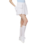 高腰寬折女短裙