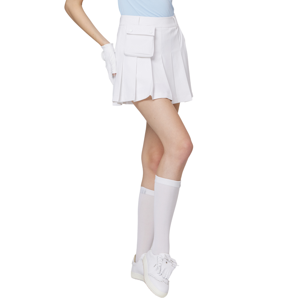 高腰寬折女短裙