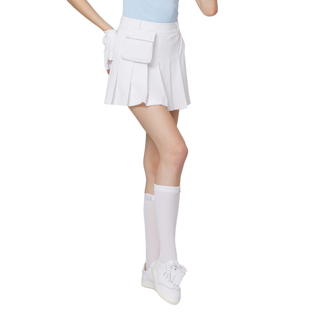 高腰寬折女短裙