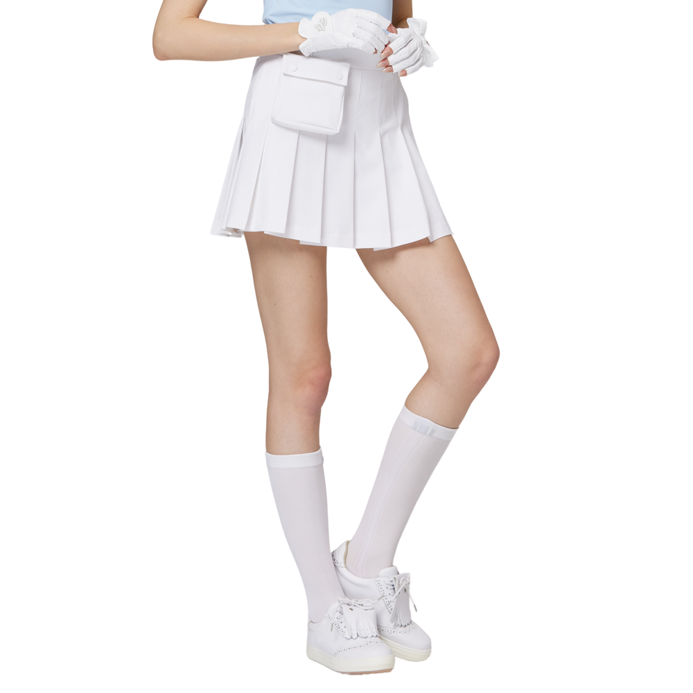 High-waisted wide-pleated women's short skirt