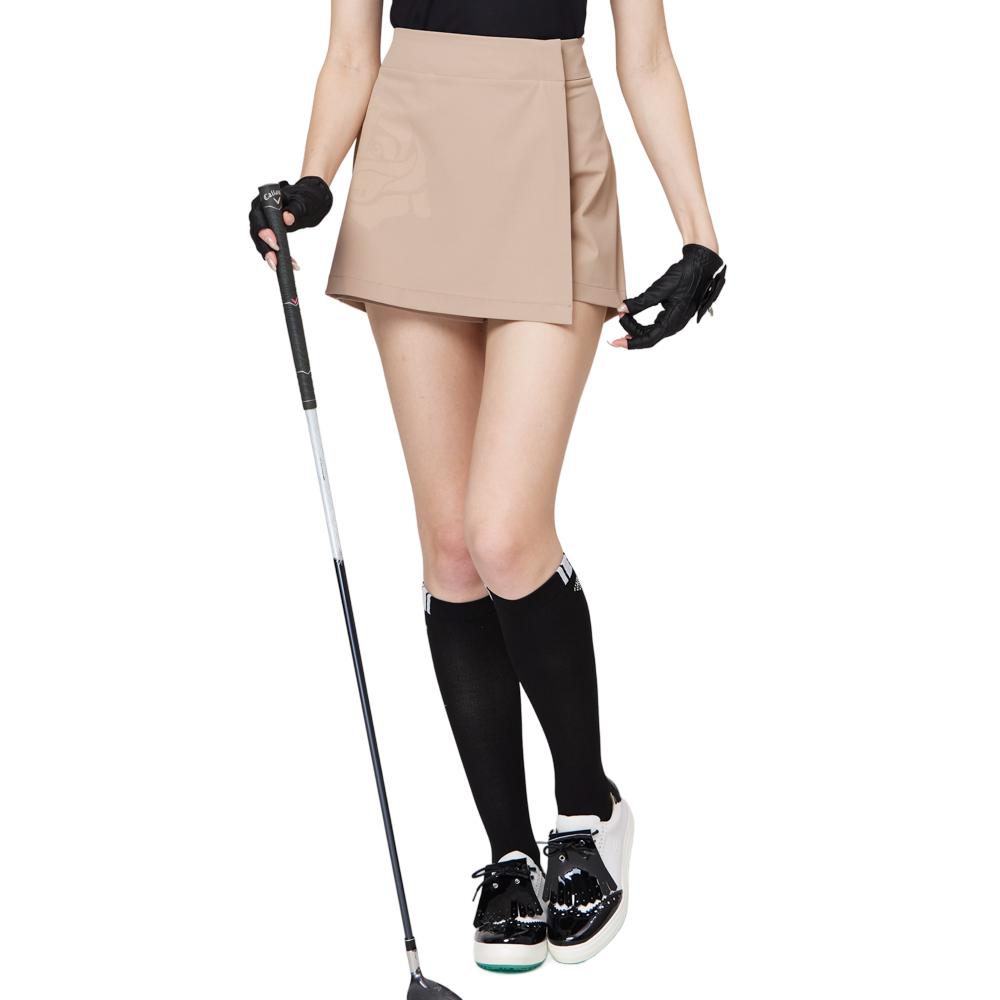 Printed high-waisted A-line women's shorts skirt