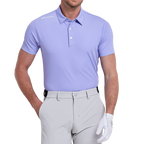 男進口竪條短袖(淺紫)