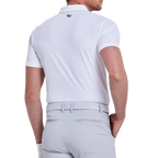 男進口竪條短袖(白)