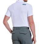 男細竪條短袖(白)