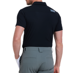 男細竪條短袖(黑)