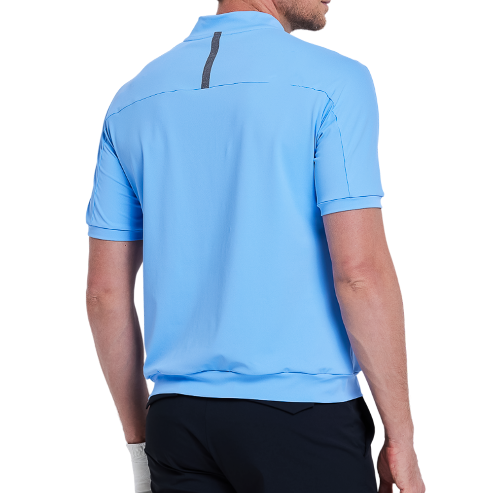 Men's moisture-wicking short-sleeved shirt (light blue)