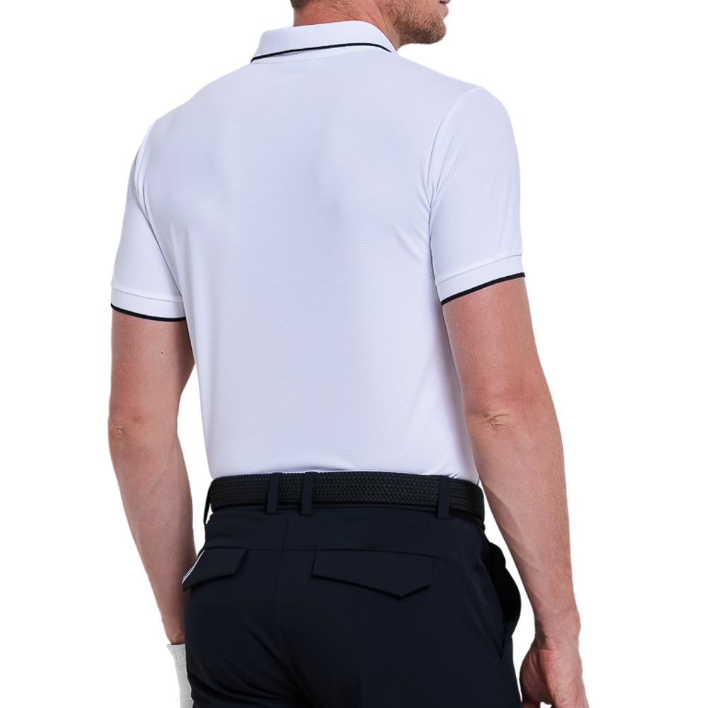 Men's Ice-Feel Jacquard Short-Sleeve T-Shirt (White)