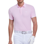 Men's Ice-Feel Jacquard Short-Sleeve T-Shirt (Pink)