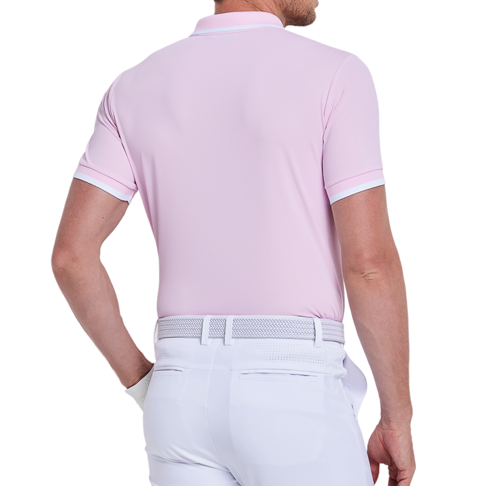 Men's Ice-Feel Jacquard Short-Sleeve T-Shirt (Pink)