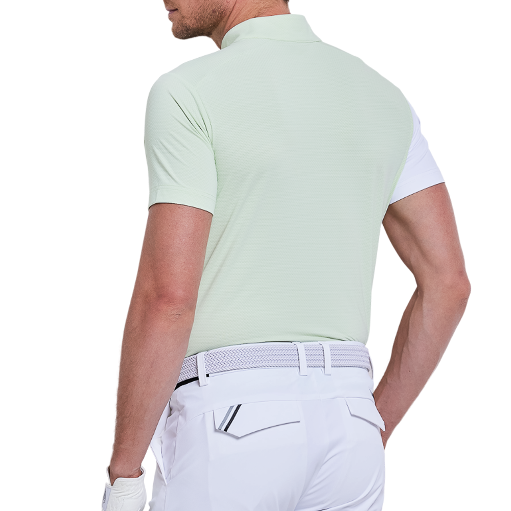 Men's checkered breathable short-sleeved shirt (light green)