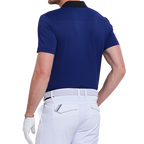 男撞色領涼感短袖(寶藍)