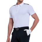 男撞色肩短袖(白)