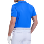 上質なビーズ生地を使用したメンズ半袖シャツ（ブルー）