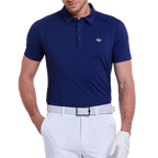 Men's short-sleeved shirt with fine beaded fabric (Royal Blue)