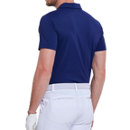 Men's short-sleeved shirt with fine beaded fabric (Royal Blue)