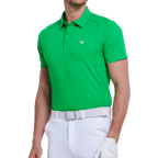 上質なビーズ生地を使用したメンズ半袖シャツ（グラスグリーン）