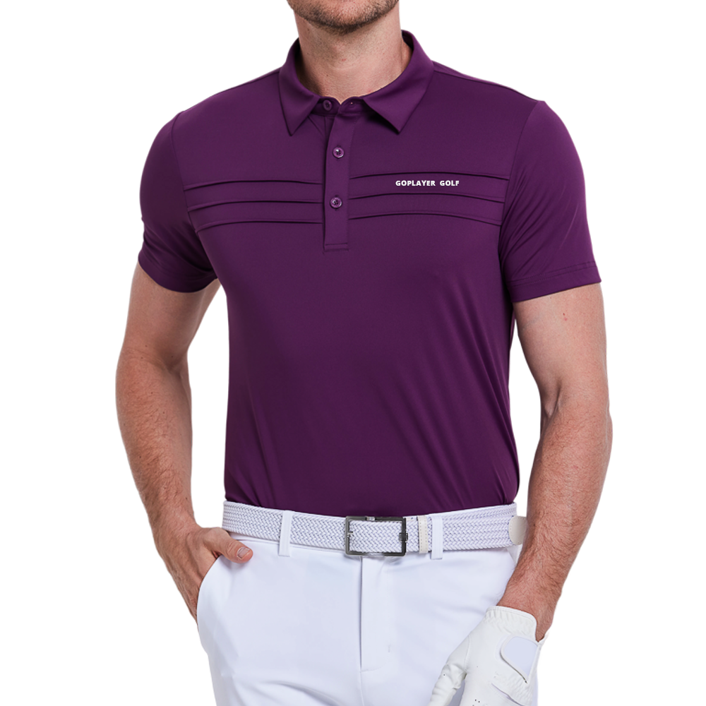 Men's Ultra-Thin Plain Knit Short-Sleeve T-Shirt (Purple)