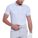 Men's colorful striped print short-sleeved shirt (light gray)