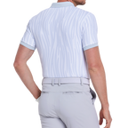 Men's colorful striped print short-sleeved shirt (light gray)