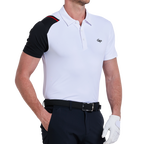 男撞色肩短袖(白)