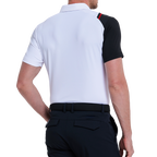 男撞色肩短袖(白)