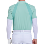 Men's moisture-wicking short-sleeved shirt (stone blue-green)