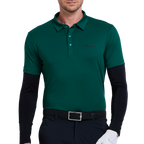 Men's moisture-wicking short-sleeved shirt (dark pine green)