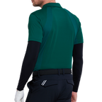 Men's moisture-wicking short-sleeved shirt (dark pine green)