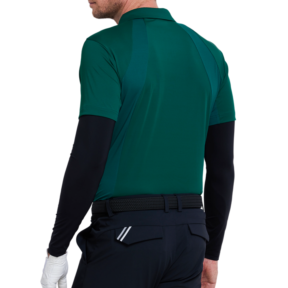 メンズ吸湿速乾半袖シャツ（ダークパイングリーン）