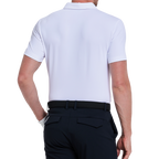 涼感効果のあるサイドオープンのメンズ半袖シャツ（ホワイト）