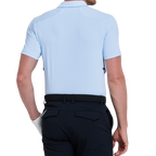 Men's short-sleeved shirt with side waist openings for a cooling effect (ice blue)