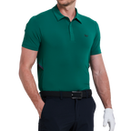 Men's short-sleeved shirt with side waist openings for a cooling effect (dark green)