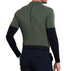 Men's striped short-sleeved shirt (military green)