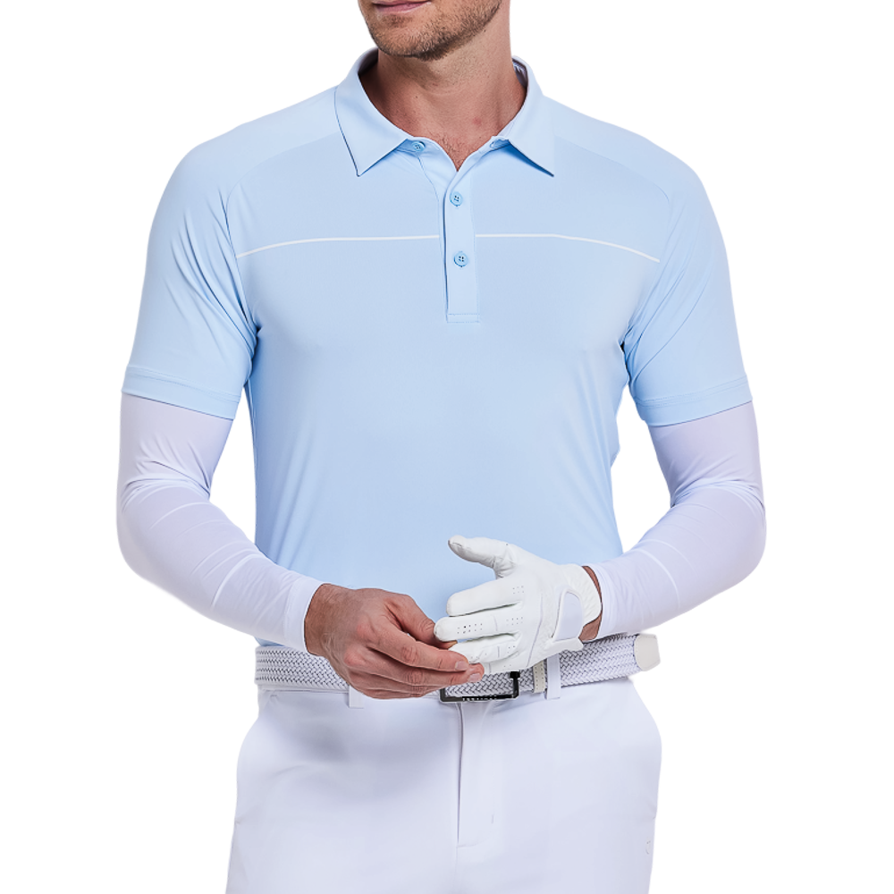 Men's striped short-sleeved shirt (pink and blue)