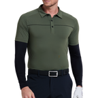 Men's striped short-sleeved shirt (military green)