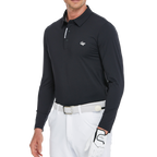 Men's high-density collared long-sleeved shirt (black)