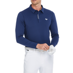 男高密翻領長袖(寶藍)