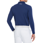 男高密翻領長袖(寶藍)