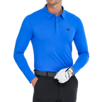 メンズ高密度襟付き長袖シャツ（ブルー）