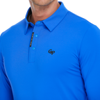 メンズ高密度襟付き長袖シャツ（ブルー）