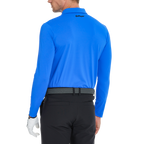 メンズ高密度襟付き長袖シャツ（ブルー）