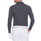 Men's Mercerized Fleece Long-Sleeved Collared T-Shirt (Grey)