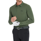 男涼感翻領長袖(軍綠)