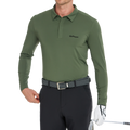 Men's Cool-Feel Long-Sleeve Collared Shirt (Army Green)